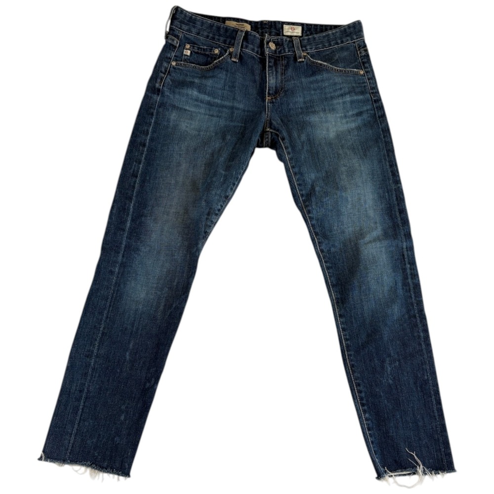 AG‎ Adriano Goldschmied The Nikki Relaxed Skinny Jeans Womens 27 Blue Raw Hem